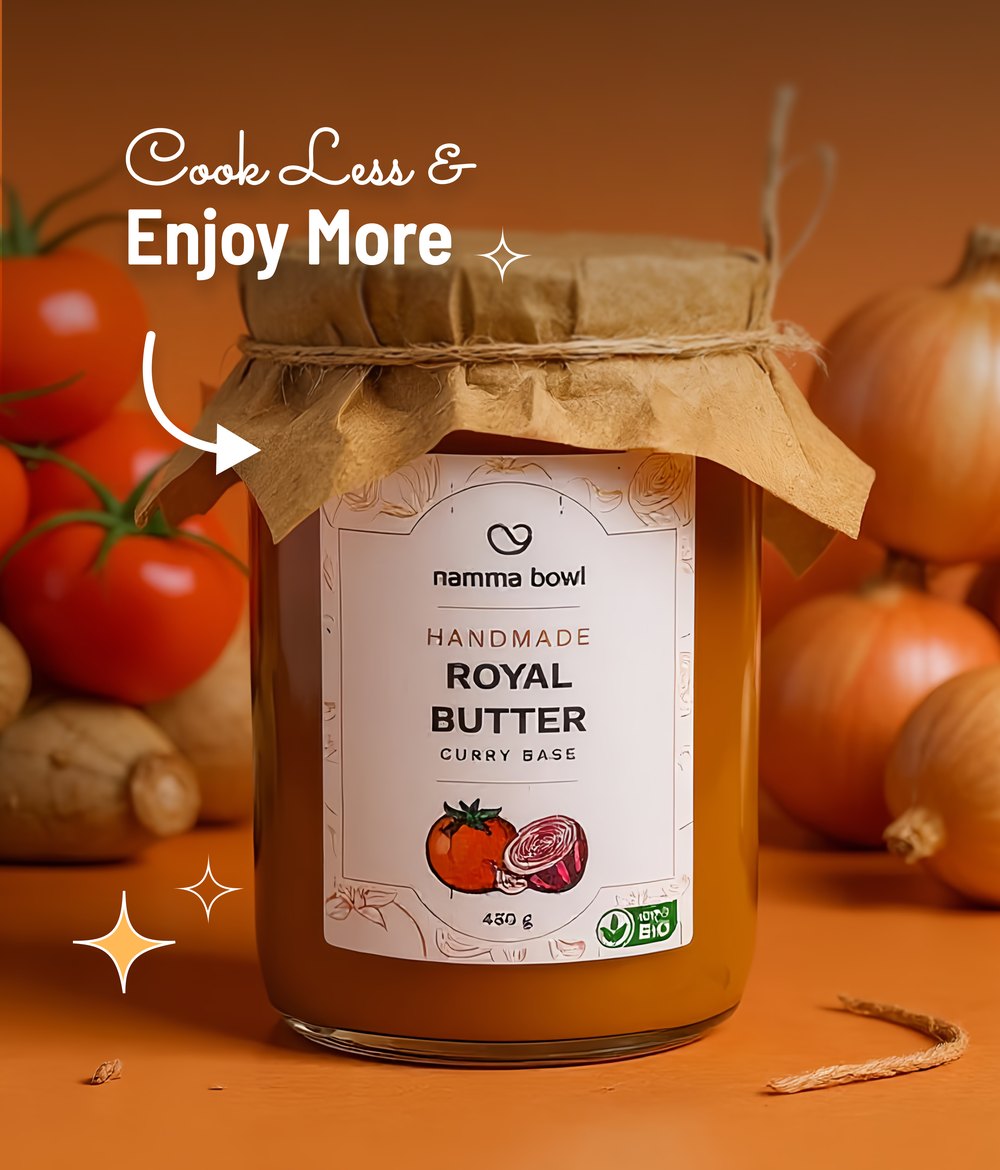 Royal Butter jar styled with fresh tomatoes and onions